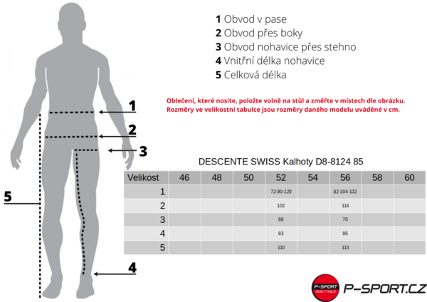 DESCENTE SWISS Kalhoty D8-8124 85