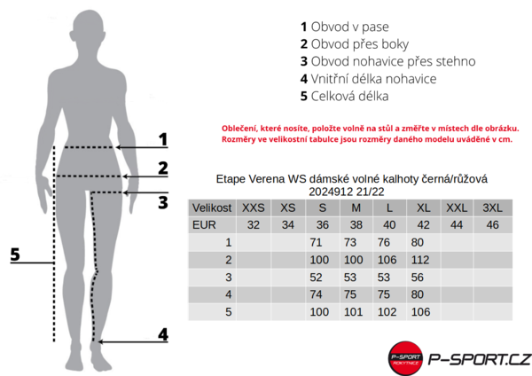 Etape Verena WS dámské volné kalhoty černá/růžová 2024912 24/25