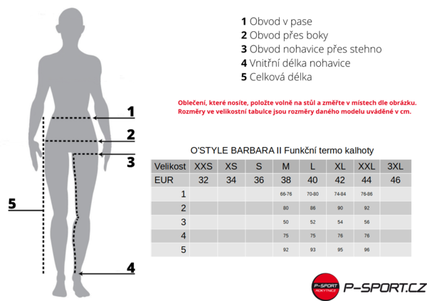 O'STYLE BARBARA II Funkční termo kalhoty černé 4WC-5472 