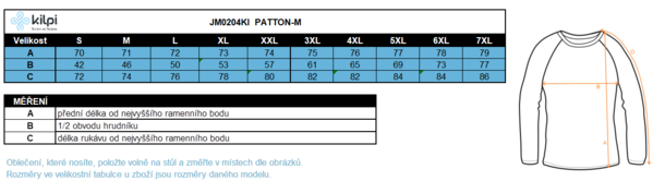 Pánské funkční Merino triko Kilpi PATTON-M Šedá JM0204KIDGY