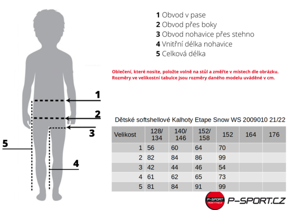Dětské softshellové Kalhoty Etape Snow WS 2009010 24/25