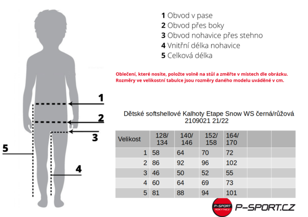 Dětské softshellové Kalhoty Etape Snow WS  černá/růžová 2109021 24/25