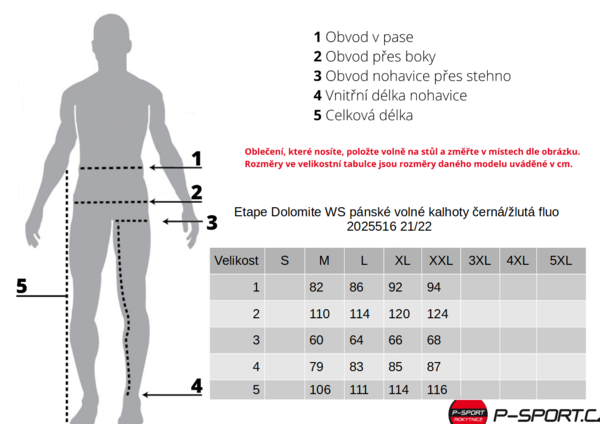 Etape Dolomite WS pánské volné kalhoty černá/žlutá fluo 2025516 24/25