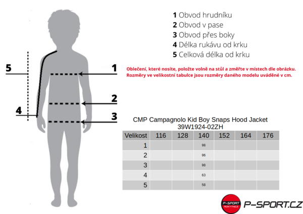 Chlapecká lyžařská bunda CMP Campagnolo Kid Boy Snaps Hood Jacket 39W1924-02ZH 23/24