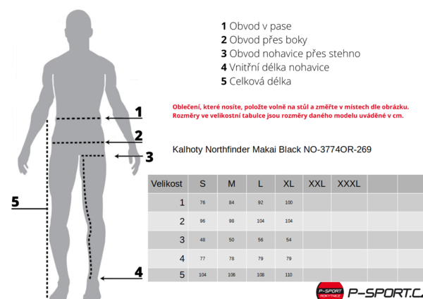 Kalhoty Northfinder Makai Black NO-3774OR-269 24/25