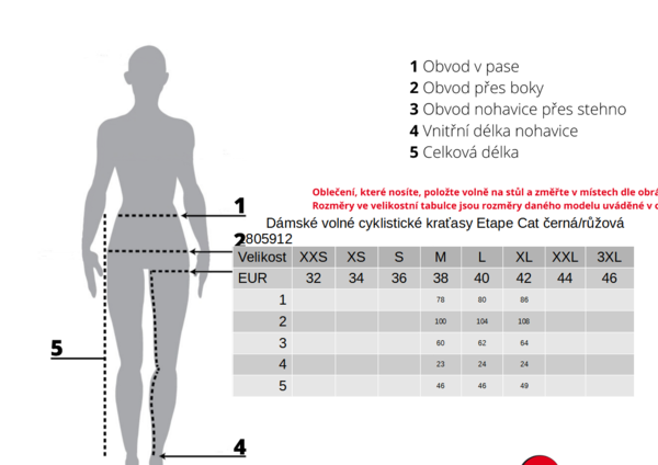 Dámské volné cyklistické kraťasy Etape Cat černá/růžová 1805912 24/25