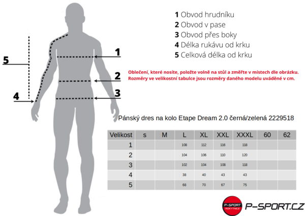 Pánský dres na kolo Etape Dream 2.0 černá/zelená 2229518 24/25