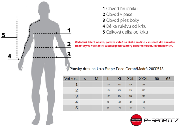 Pánský dres na kolo Etape Face Černá/Modrá 2000513 24/25