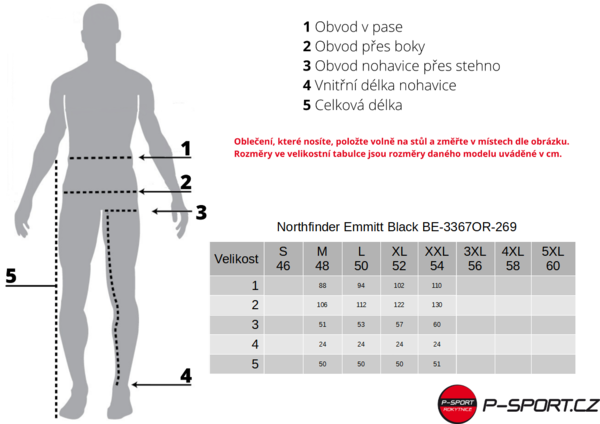 Šortky Northfinder Emmitt Black BE-3367OR-269 24/25