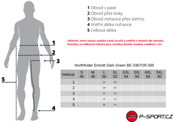 Šortky Northfinder Emmitt Dark Green BE-3367OR-300 24/25