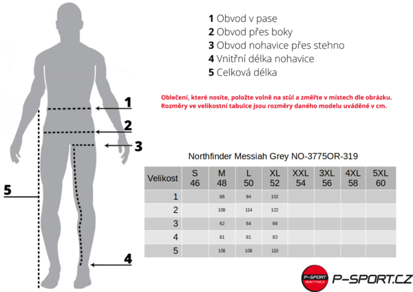 Pánské kalhoty Northfinder Messiah Grey NO-3775OR-319 24/25