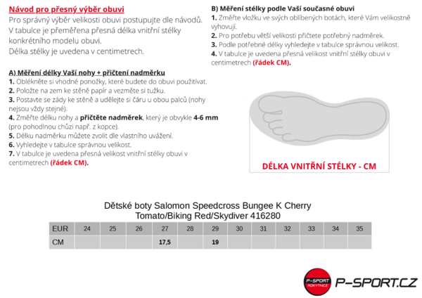 Dětské boty Salomon Speedcross Bungee K Cherry Tomato/Biking Red/Skydiver 416280 23/24