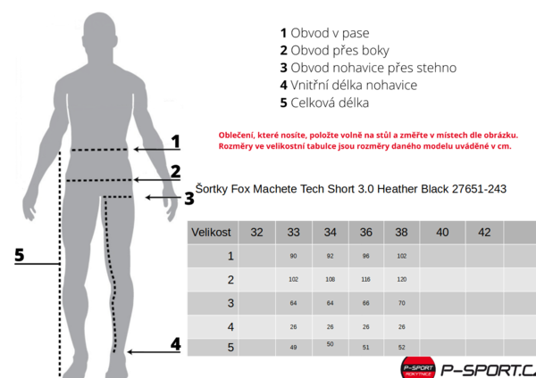 Šortky Fox Machete Tech Short 3.0 Heather Black 27651-243 23/24