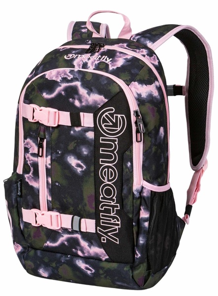 Školní batoh Meatfly Basejumper Storm Camo Pink + penál zdarma 22 L 24/25