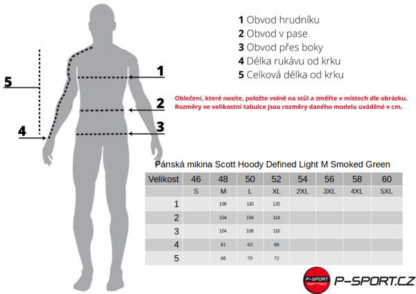 Pánská mikina Scott Hoody Defined Light M Smoked Green 289317 