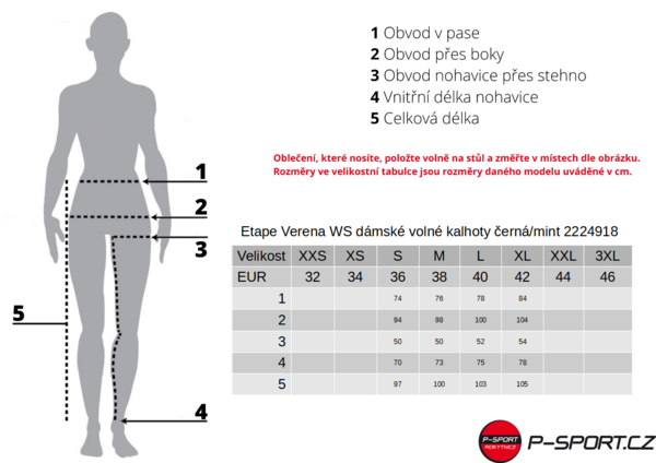 Etape Verena WS dámské volné kalhoty černá/mint 2224918 24/25