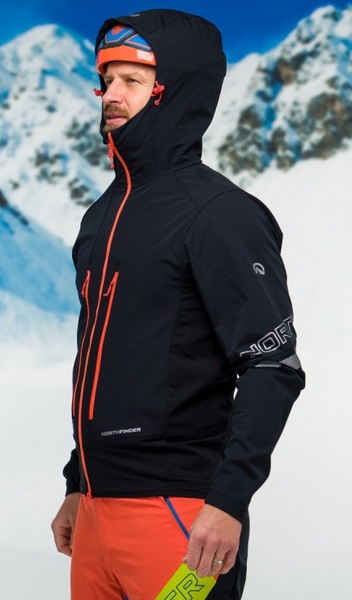 Pánská softshellová bunda na skialp Northfinder Hruby Performance Windprotect BU-3811SKP-270 Black/Black 23/24