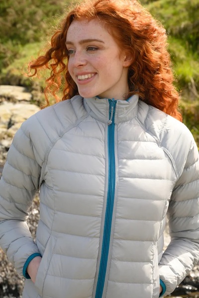 Dámská péřová bunda Mac In a Sac Polar Packable Women's Down Jacket Light Petrol/Soft Grey 24/25