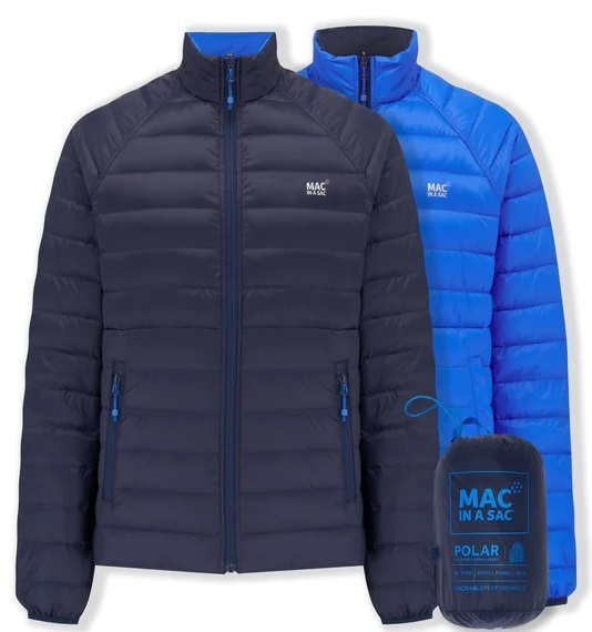 Pánská péřová bunda Mac In a Sac Polar Packable Men's Down Jacket Jet Navy/Saxe Blue 24/25