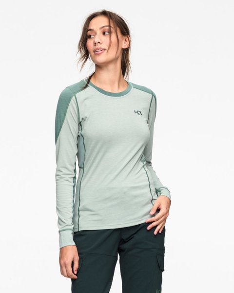 Dámské Merino Triko Kari Traa Sanne Hiking Long Sleeve Sage 623046 