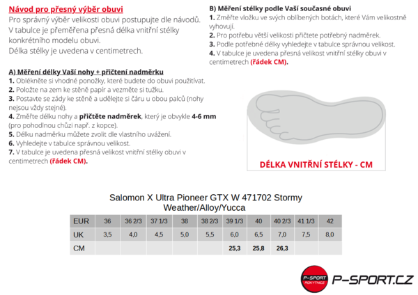 Boty Salomon X Ultra Pioneer GTX W 471702 Stormy Weather/Alloy/Yucca 24/25