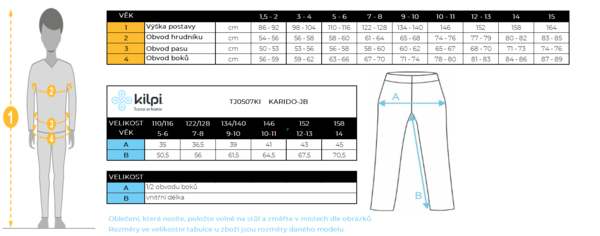 Dětské sportovní kalhoty Kilpi KARIDO-JB černá TJ0507KIBLK 24/25