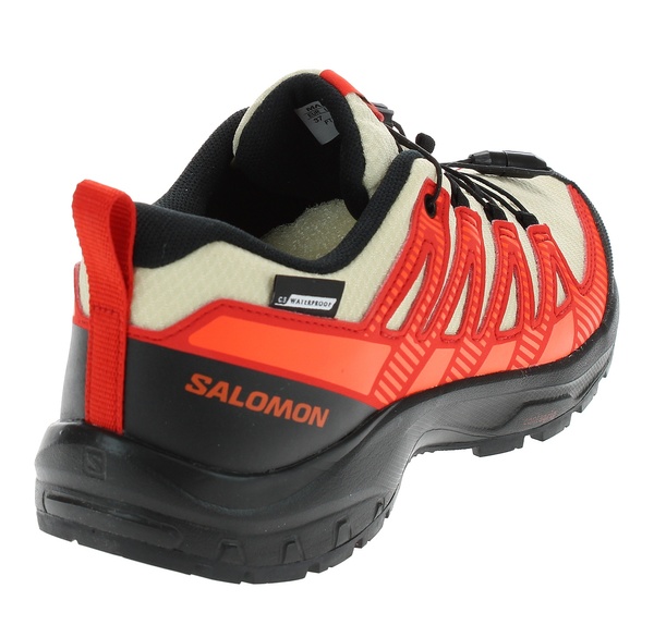Dětské boty Salomon XA PRO V8 CSWP J Bleached sand/Black/Fiery Red L47126100 23/24