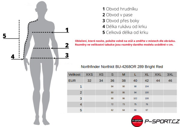 Dámská sbalitelná Bunda Northfinder Northkit BU-4268OR 289 Bright Red 24/25