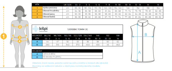 Dívčí zateplená vesta Kilpi TOMM-JG Tmavě modrá SJ0108KIDBL 23/24