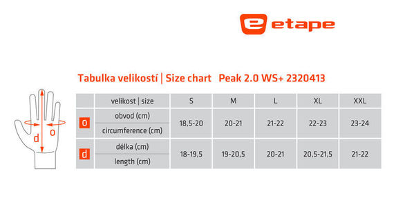 Zateplené rukavice na běžky Etape Peak 2.0 WS+ černá/modrá 2320413 24/25