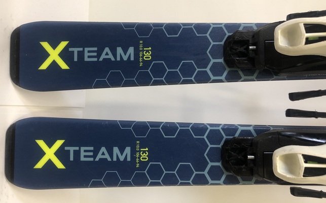 Dětské lyže Stöckli X-Team + L6 GW Demo Yellow/Blue 130 cm (testovací lyže 2480)