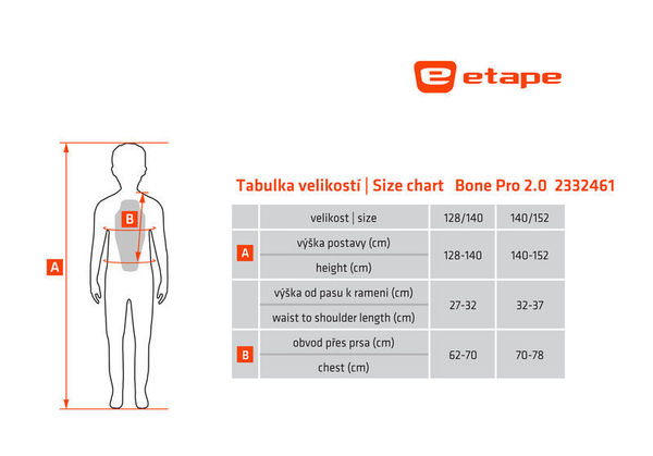 Páteřák/chránič páteře Etape Bone Pro 2.0 černá/žlutá fluo 2332461 24/25