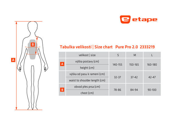 Dámský páteřák/chránič páteře vesta Etape Pure Pro 2.0 Černá/Bílá 2333219 24/25