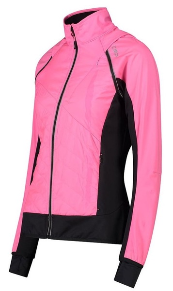 Dámská bunda s odepínacími rukávy  CMP Women's hybrid jacket 30A2276-B351 Pink Fluo 24/25