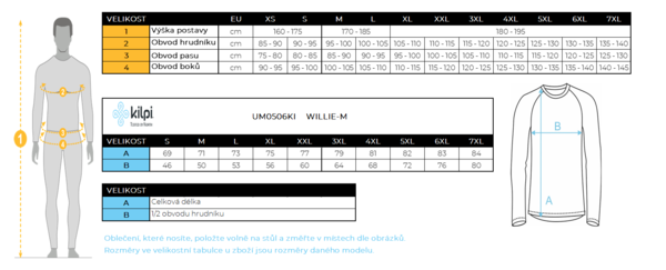 Pánské termo triko KILPI WILLIE-M UM0506KIGRY Grey 23/24