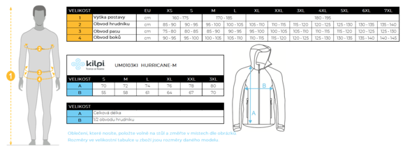 Pánská Outdoorová bunda Kilpi HURRICANE-M Modrá UM0103KIBLU 24/25