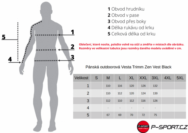 Pánská outdoorová Vesta Trimm Zen Vest Black 24/25