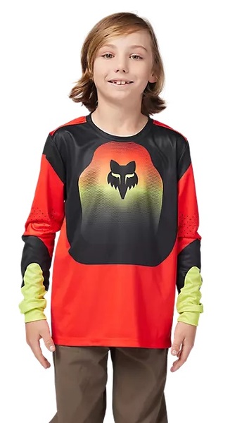 Dětský/Juniorský cyklistický dres Fox Yth Ranger Ls Jersey Revise Red/Yellow 33067-080 24/25