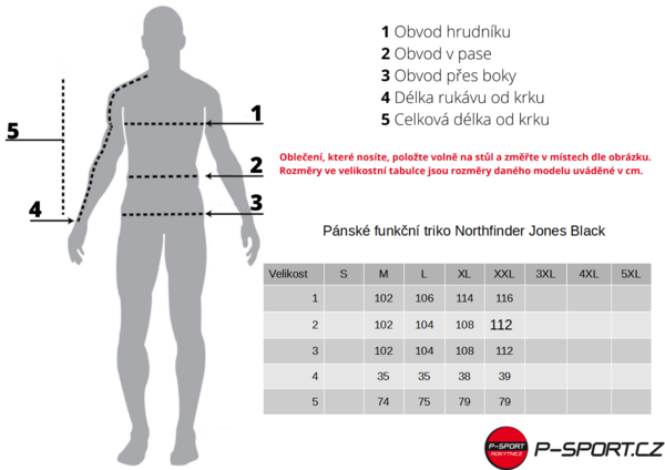 Pánské funkční triko Northfinder Jones Black Melange TR-3927OR-274 24/25