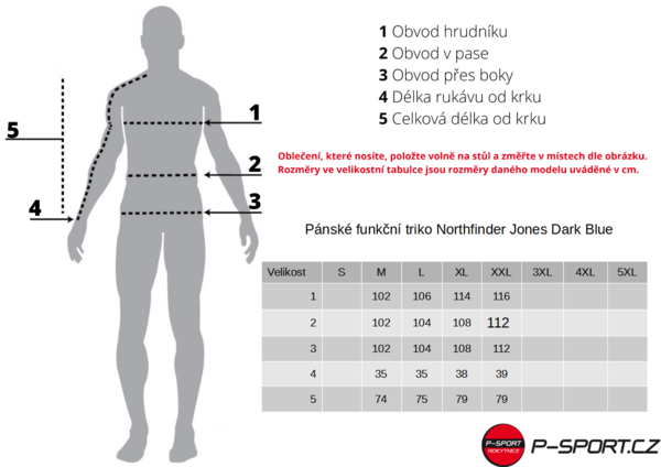 Pánské funkční triko Northfinder Jones Dark Blue Melange TR-3927OR-557 24/25