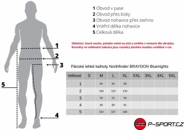 Pánské lehké kalhoty Northfinder BRAYDON Bluenights NO-3940SP-464 24/25