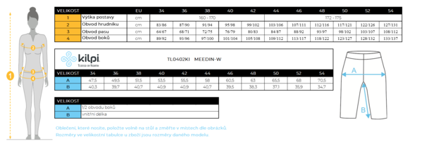 Dámské outdoorové 3/4 kalhoty Kilpi MEEDIN-W černá TL0402KIBLK 24/25