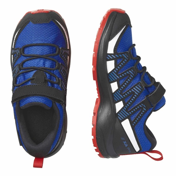 Dětské boty Salomon XA PRO V8 CSWP K Lapis Blue/Black/Fiery Red L47126300 24/25