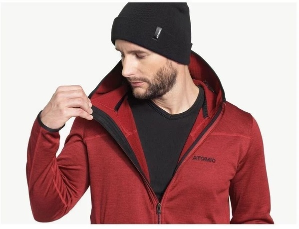 Pánská funkční mikina Atomic m Microfleece Hoodie Red Dahlia ap5040330