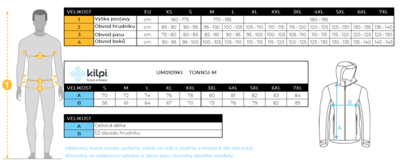 Pánská lyžařská bunda Kilpi TONNSI-M Černá UM109KIBLK