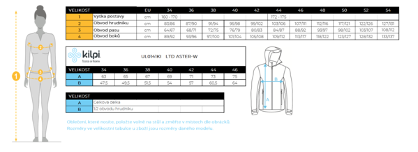 Dámská luxusní lyžařská bunda Kilpi LTD ASTER-W Černá UL0141KIBLK