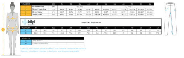 Dámské lyžařské kalhoty KILPI EURINA-W Černá UL0405KIBLK