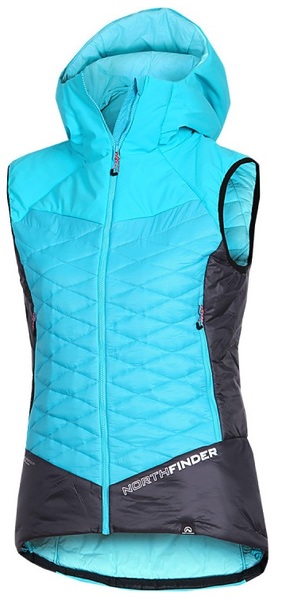 Dámská skialpová/outdoorová Vesta NORTHFINDER JAVOROVA Primaloft® Gold Blue Black VE-44451SKP-282 24/25