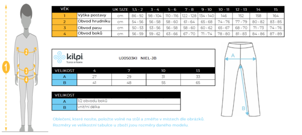 Chlapecké termo kalhoty Kilpi NIEL-JB UJ0503KIBLK Černá 24/25