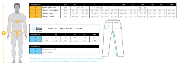 Pánské funkční Merino termo kalhoty Kilpi MAVORA BOTTOM-M UM0502KIBLK Černá 24/25